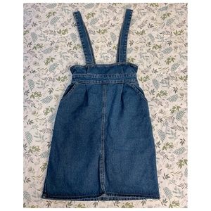 Vintage High Waisted Denim Overalls Skirt
